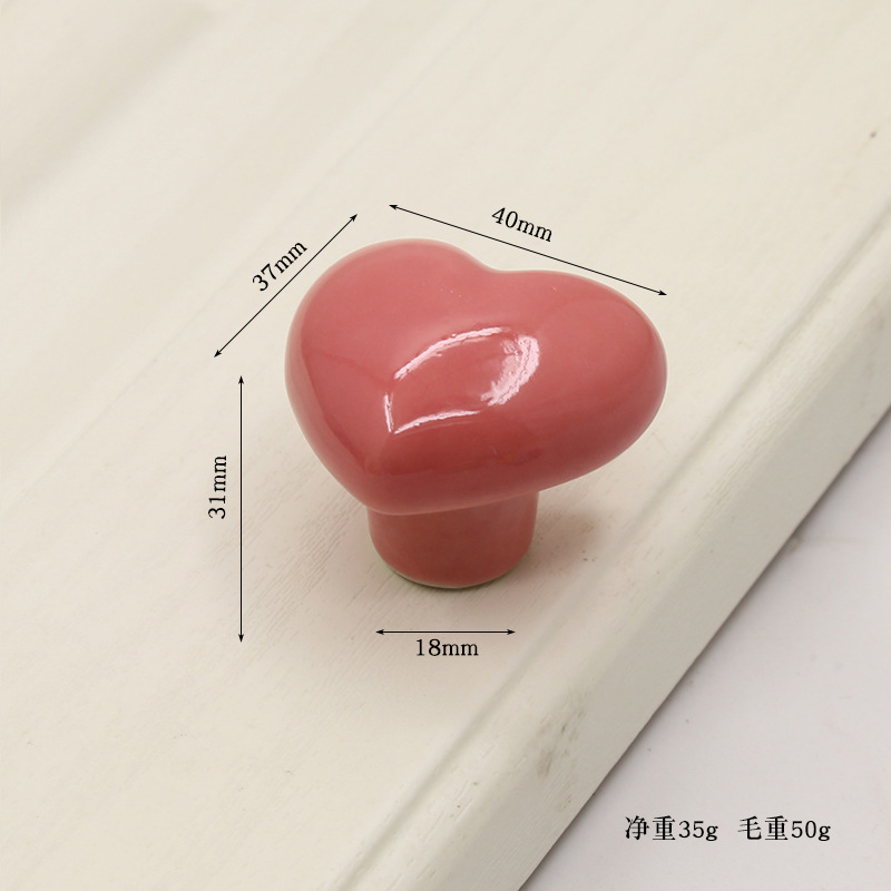 卡通儿童房拉手心形陶瓷拉手现代简约抽屉橱柜书柜电视柜鞋柜把手详情7