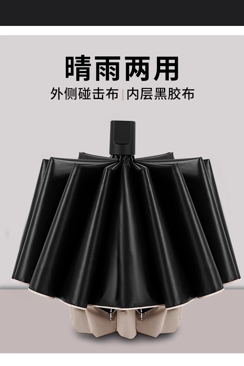 加固大号晴雨伞男女防风防水便携双人折叠伞学生加大批发黑胶款详情7