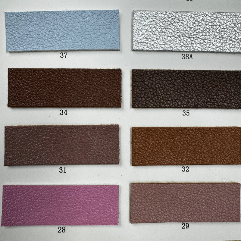 现货 耐水解1.2mm小荔枝纹PU皮革 802纹仿棉绒底皮料 箱包人造革详情13