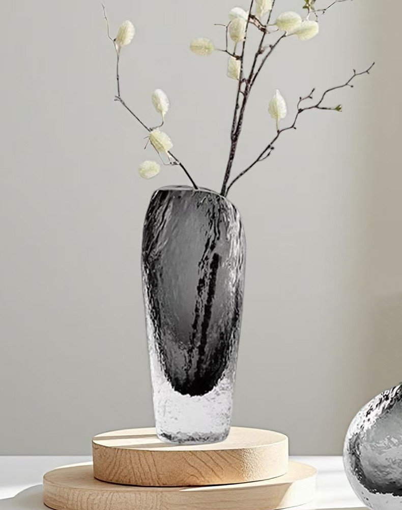 现代轻奢琉璃琥珀色浮冰手工花瓶客厅电视柜玄关高级感家居摆件品详情28