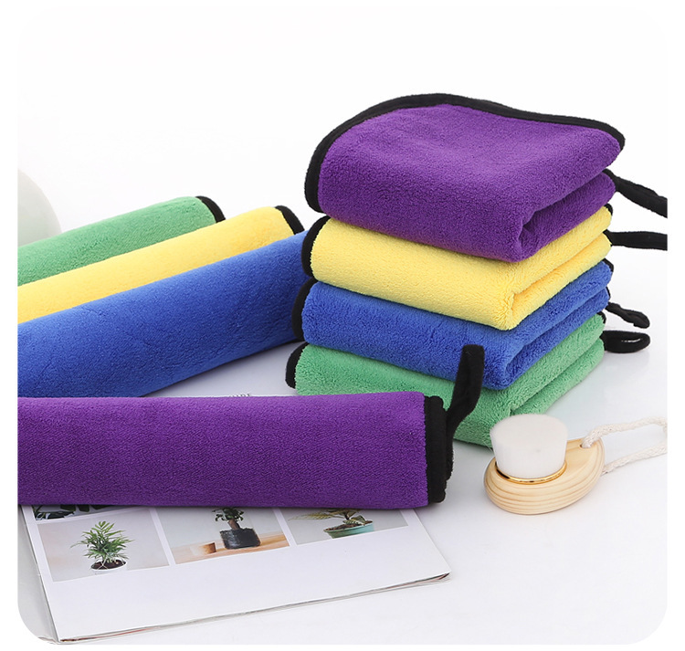 【 Chi Jia 】 500g car wash towel 30*40 double-sided dual-color car cleaning cloth, absorbent thickened car cleaning cloth pic 12