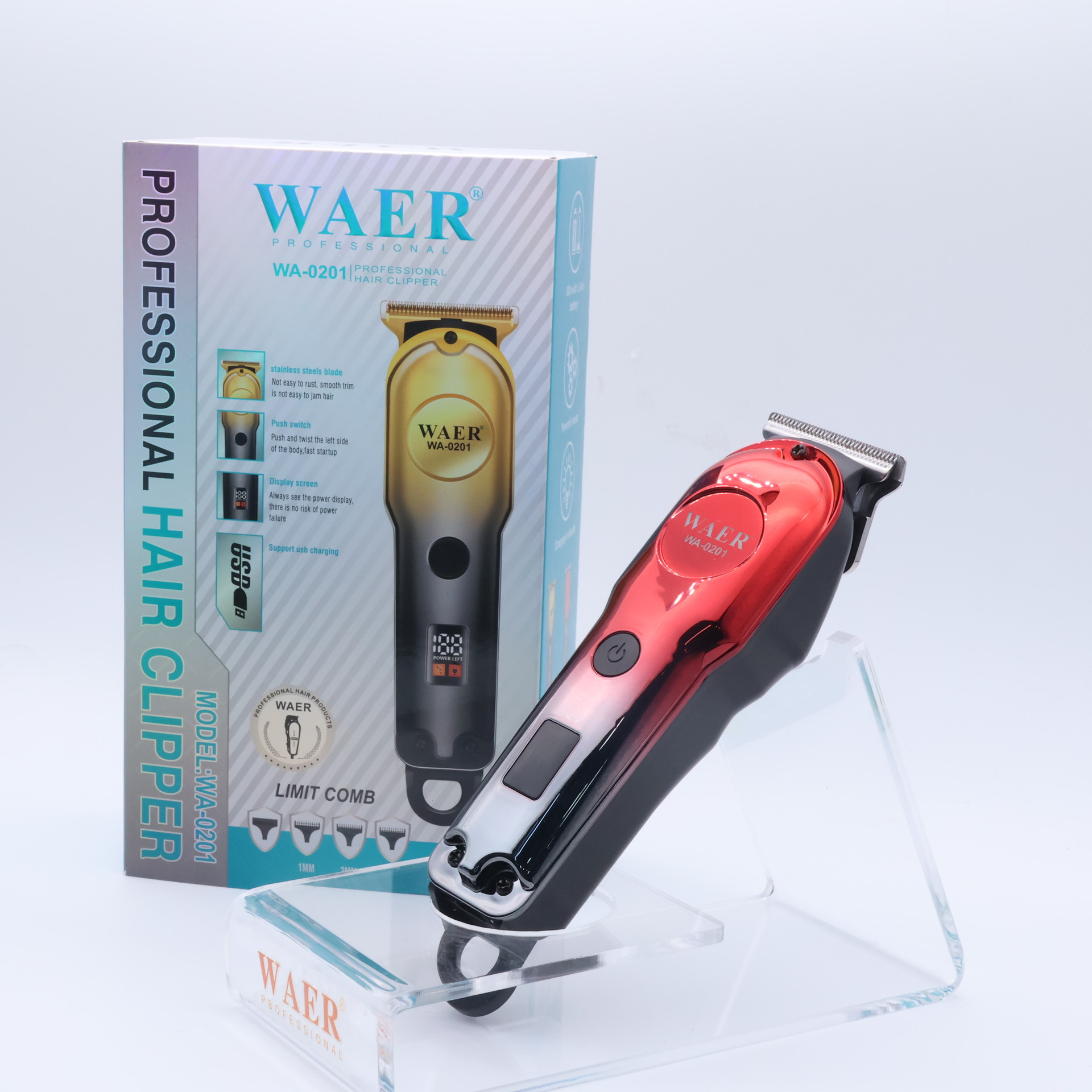 WAER新款电动理发剪雕刻不锈钢电推剪发廊专用大功率专业款电推子详情29