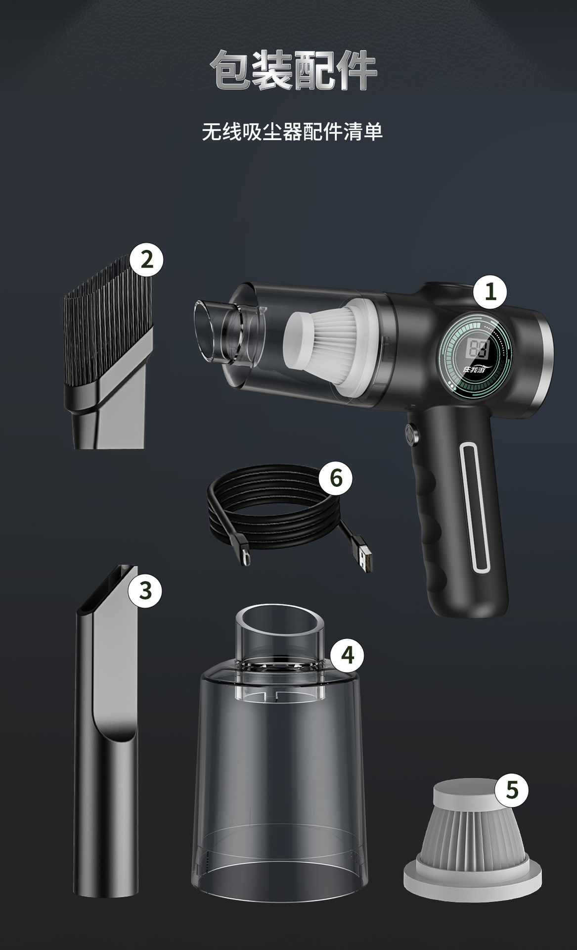 车载无线手持吸尘器迷你家用大功率干湿两用桌面便携式小型吸尘器详情14