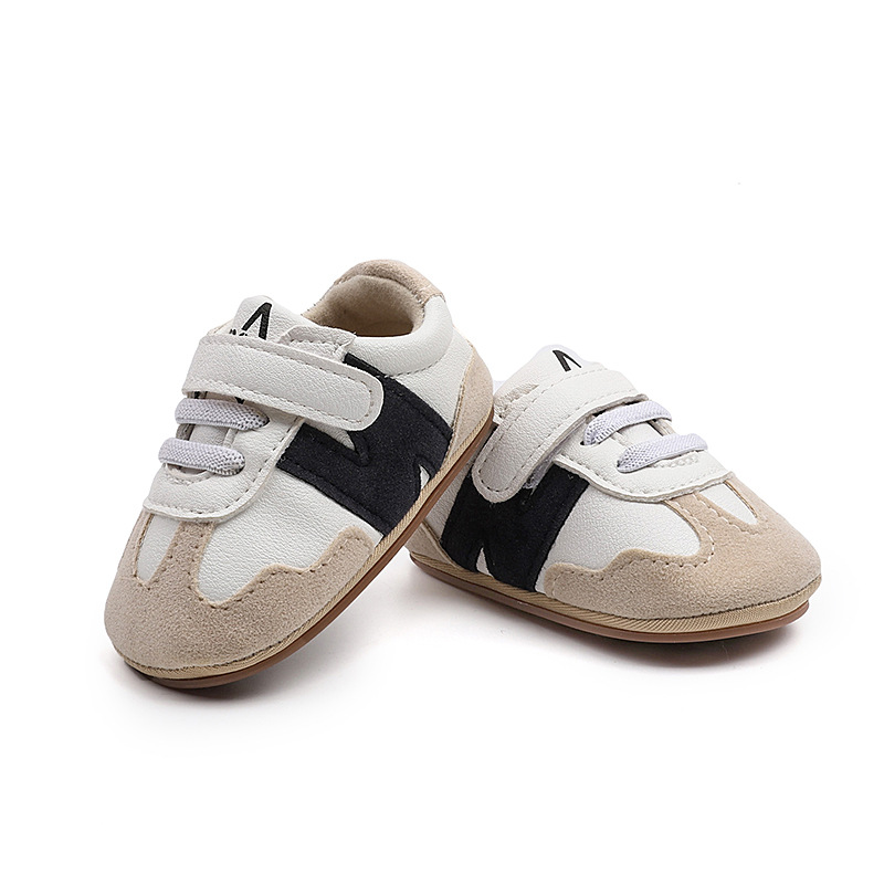 0-1岁宝宝防滑6-9-12个月男女婴儿软底防滑学步鞋运动拼色小白鞋详情4