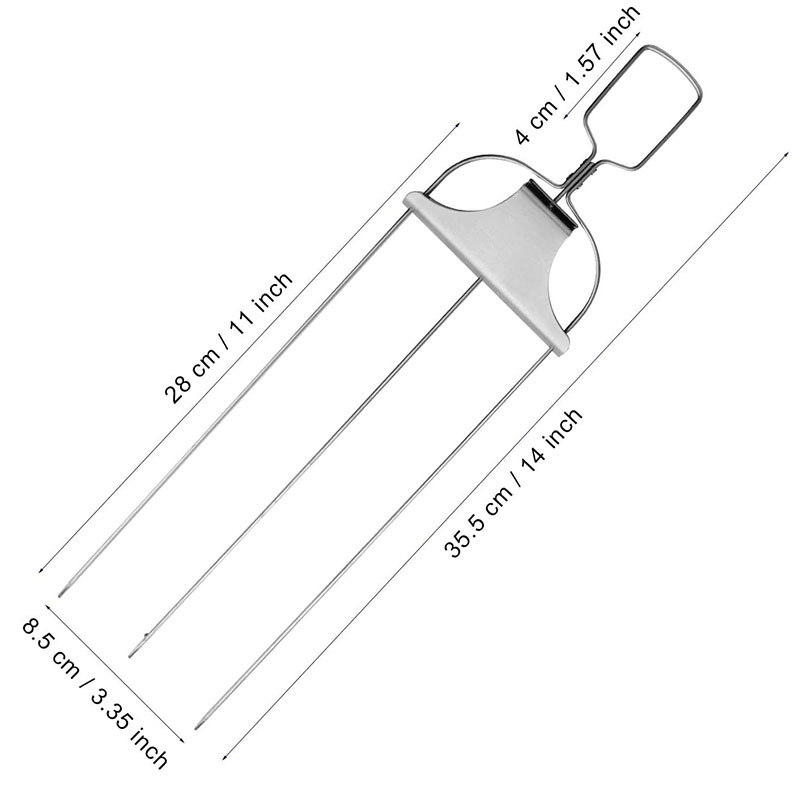 不锈钢半自动烧烤叉户外三叉烧烤叉家用烤肉叉羊肉串露营烧烤工具详情1
