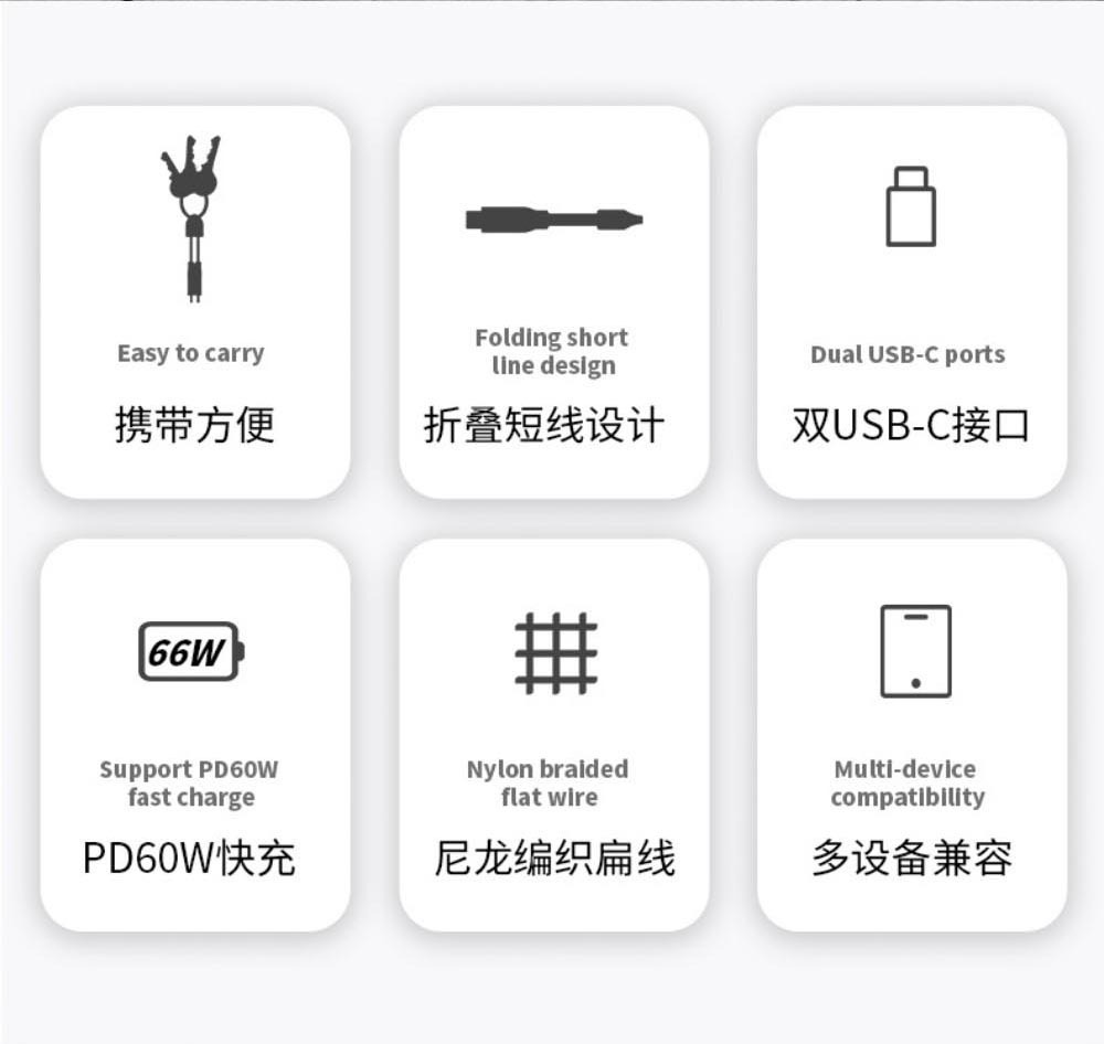 Comercio exterior magnético llavero de succión para teléfono móvil cable de alimentación 2 en 1 cable de carga tipo c aplicable apple 1516 cable de datos pic 4
