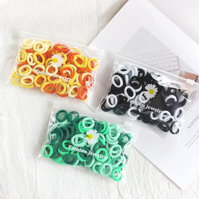 新款小号儿童彩色发圈宝宝不伤发头绳无接缝毛巾圈100根详情22