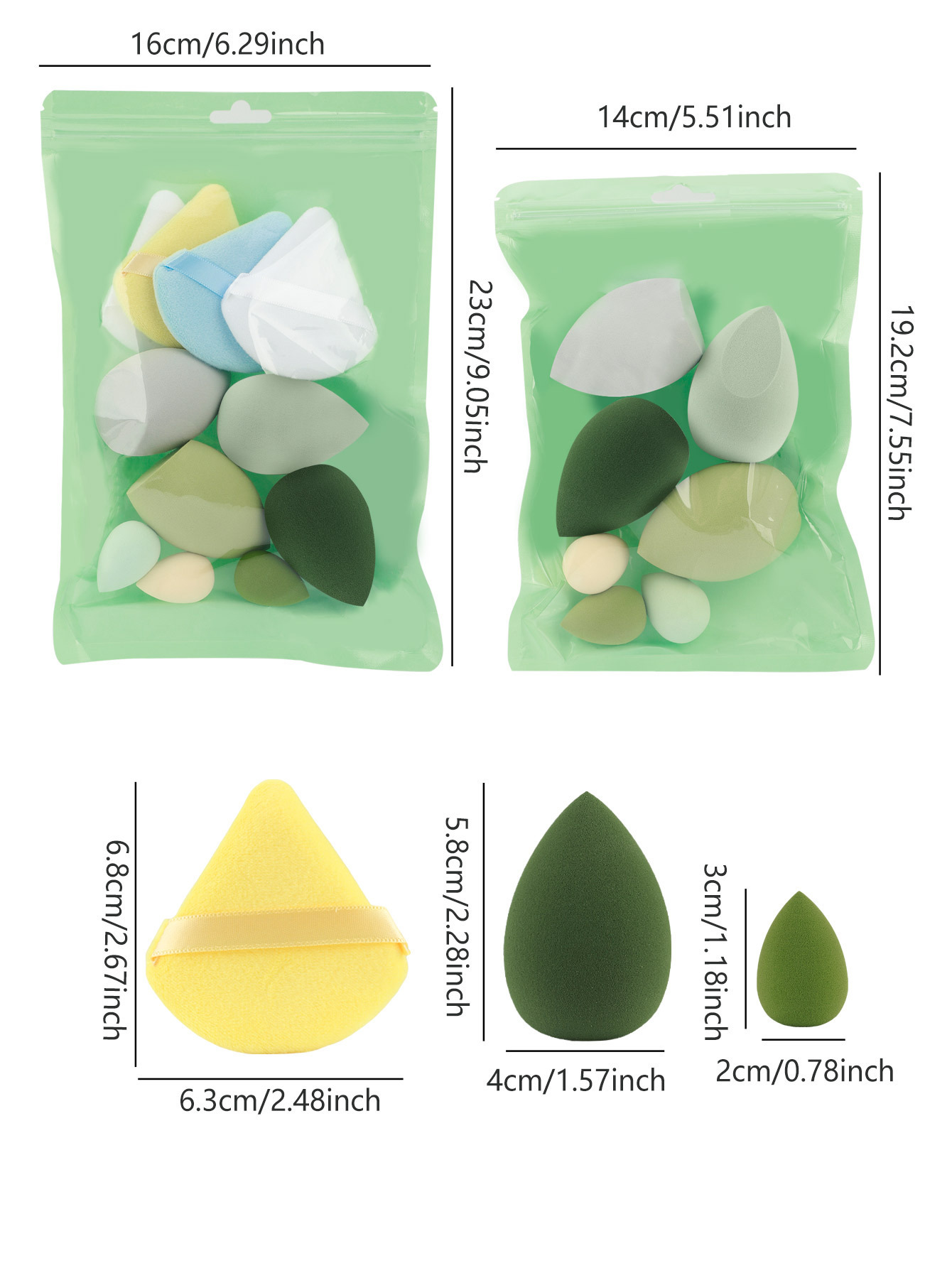 跨境马卡龙袋多巴胺美妆蛋植绒粉扑超值组合套装不吃粉迷你彩妆蛋详情1