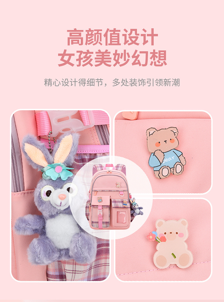 New style of schoolbag for girls 1-3-6 grade cartoon cute children backpack Lightweight and lightening student schoolbag pic 11