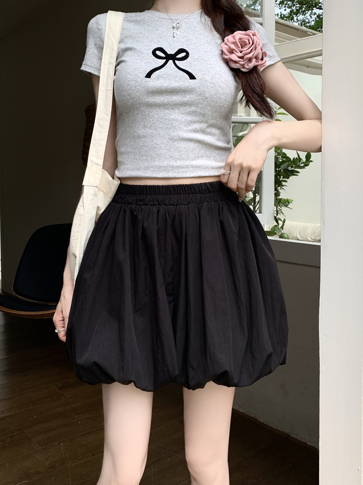 Douyin quality white flower bud short skirt for women 2025 summer new A-line skirt, elegant and versatile, puffy skirt pants pic 30