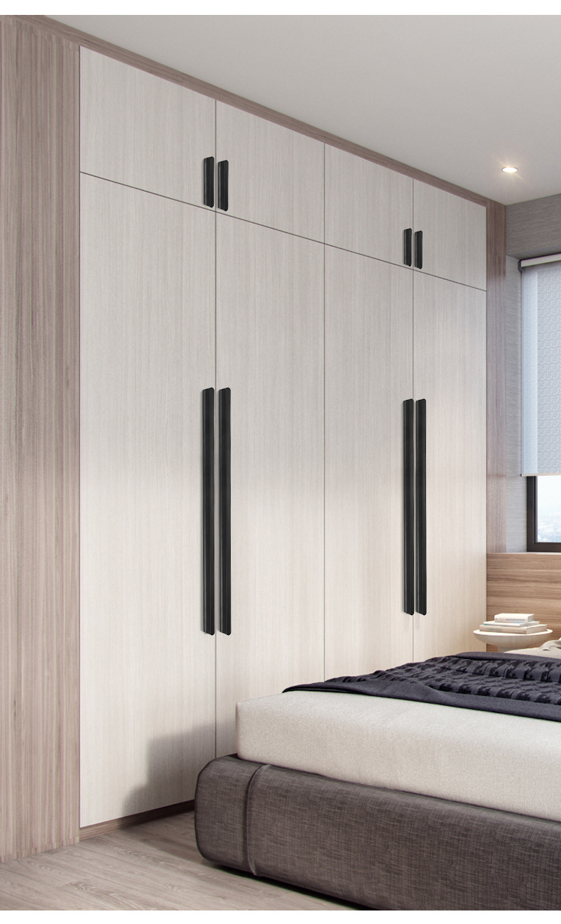 特价 柜门把手金色轻奢现代简约黑色抽屉柜子橱柜衣柜长拉手白色详情23