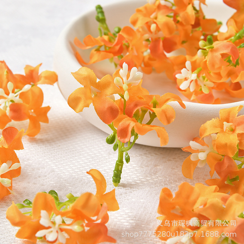 仿真桂花花头 diy十字花假花 簪花头饰材料配件 家居礼盒装饰花艺详情9