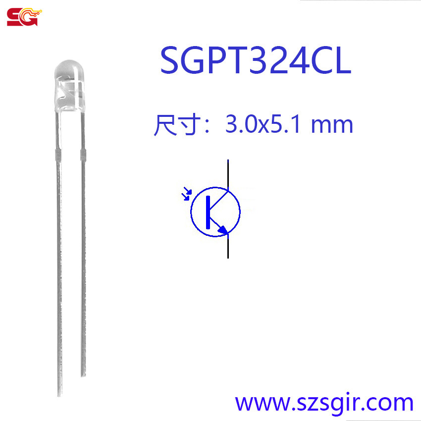 Factory direct sales of 3mm borderless transparent infrared receiving tube photosensitive transistor SGPT324CL pic 1