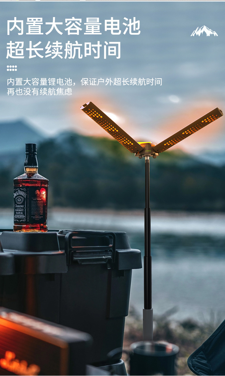 户外充电照明灯露营灯长续航折叠四叶灯野营装备灯营地灯帐篷灯详情15