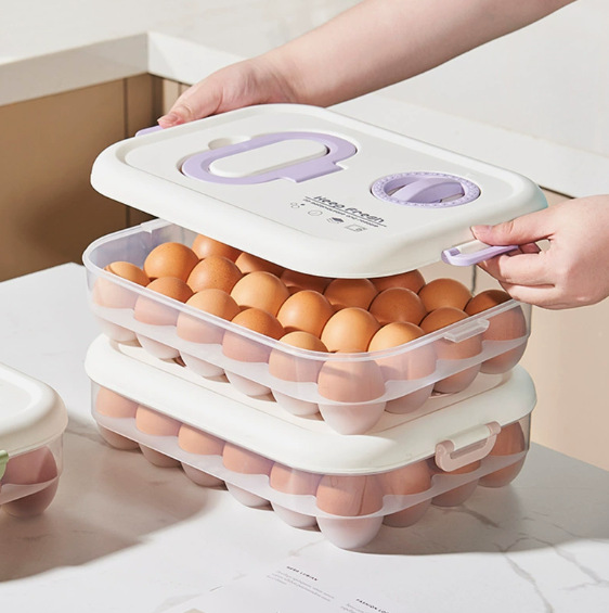 Egg box, dumpling box, large-capacity portable multi-functional egg box, refrigerator preservation box, kitchen organizing egg box pic 2