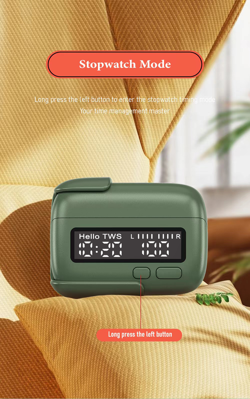 Traducción simultánea BPG portátil reducción de ruido inalámbricos auriculares bluetooth en el oído único retro personalizado tendencia digital reloj AI traducción fábrica al por mayor pic 4