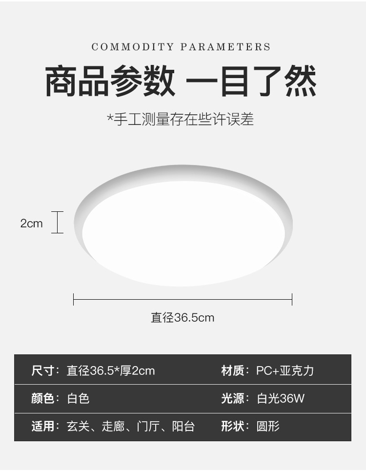 Special offer bedroom ceiling lights, modern and simple eye-protecting three-proof lights, balcony corridor lights, 2025 new style wholesale lighting fixtures pic 17
