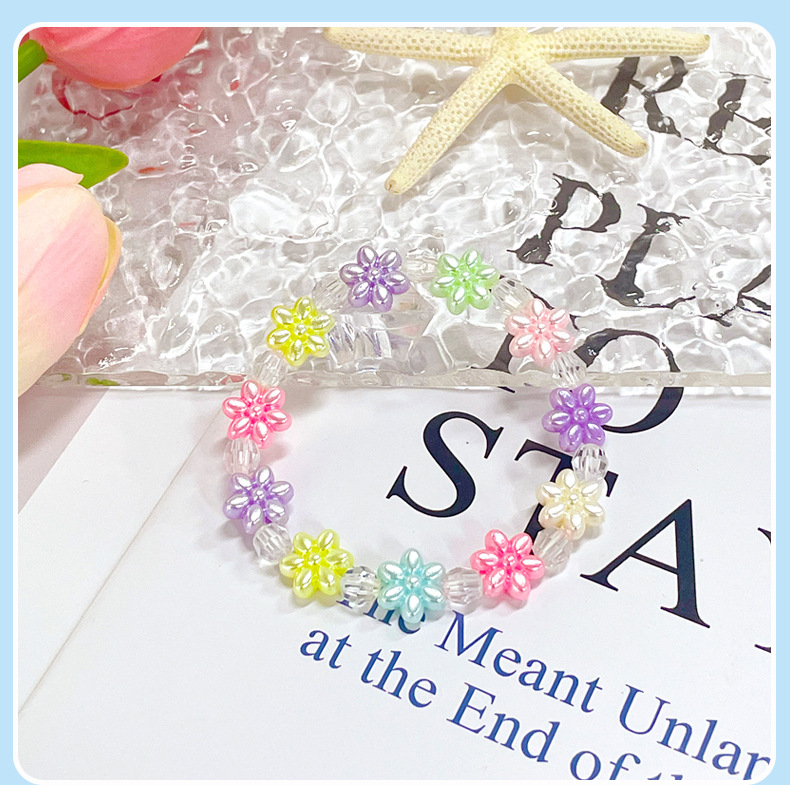 【可以】儿童可爱手链彩色亚克力串珠手环爱心蝴蝶结女孩手串手饰详情9