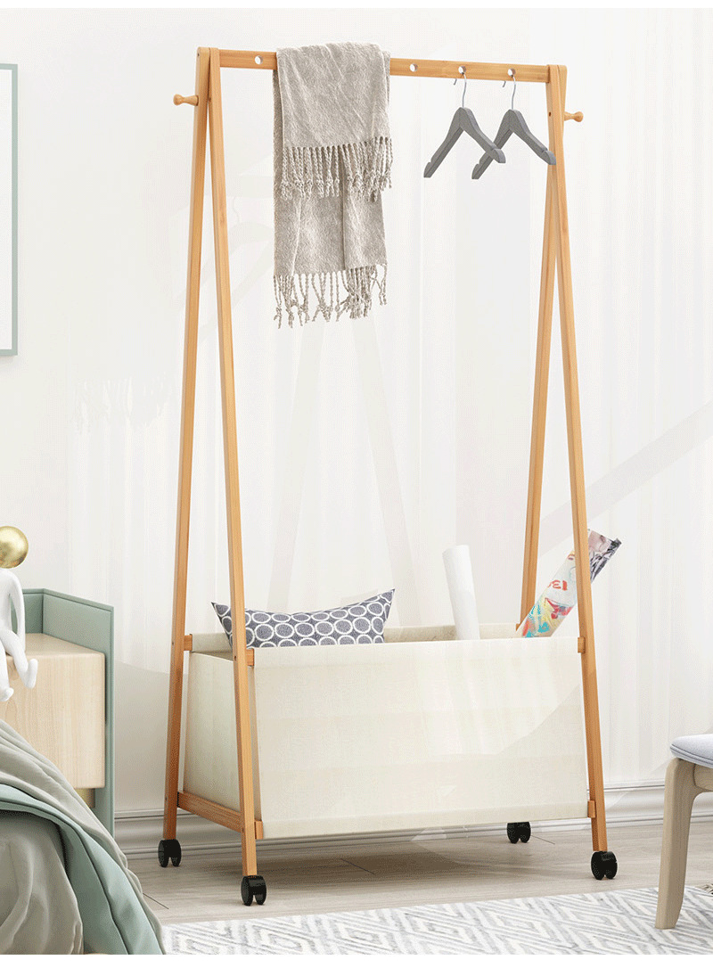 简易衣架落地布艺衣帽架卧室网红家用挂衣服架子挂包架收纳置物架详情8