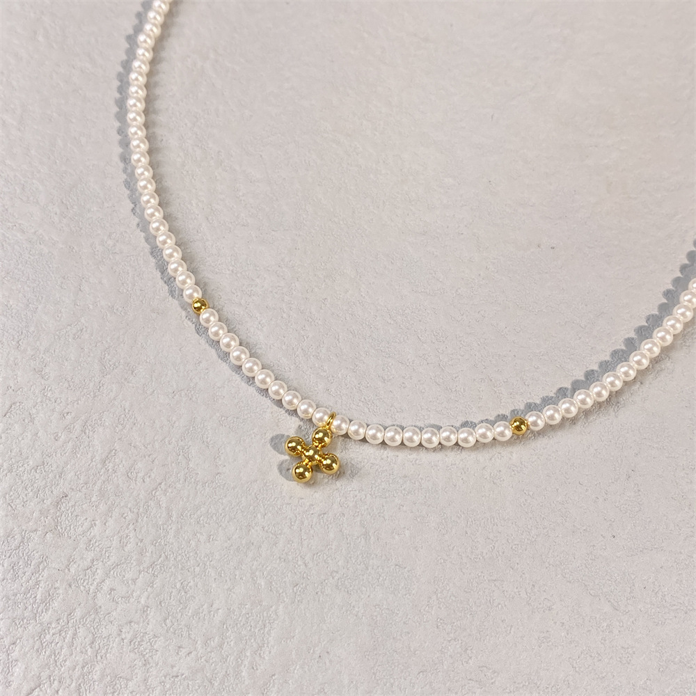 by johanne法国复古小众设计项链时尚气质高级感珍珠十字架锁骨链详情18