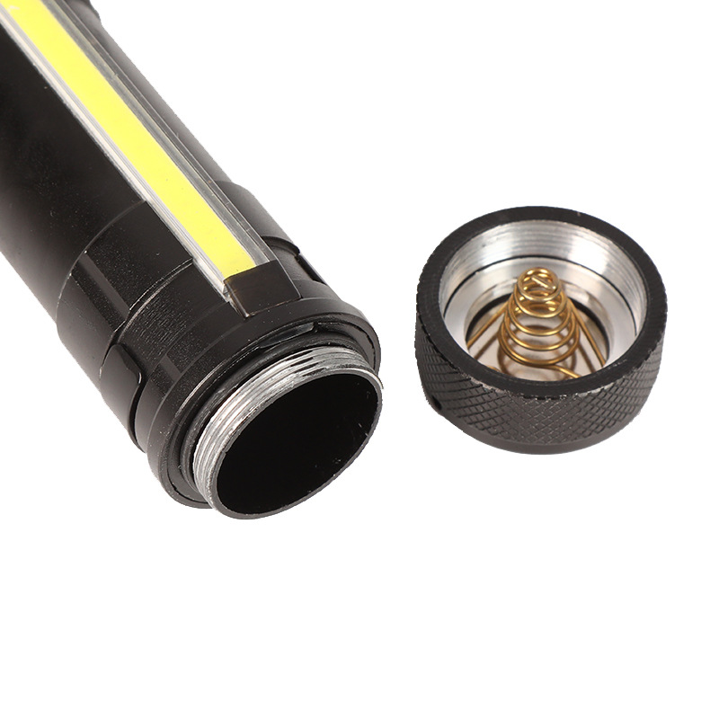 Factory direct sales outdoor high-intensity flashlight, multi-functional USB charging zoom T6, magnetic pen clip at the rear, cob side light pic 4