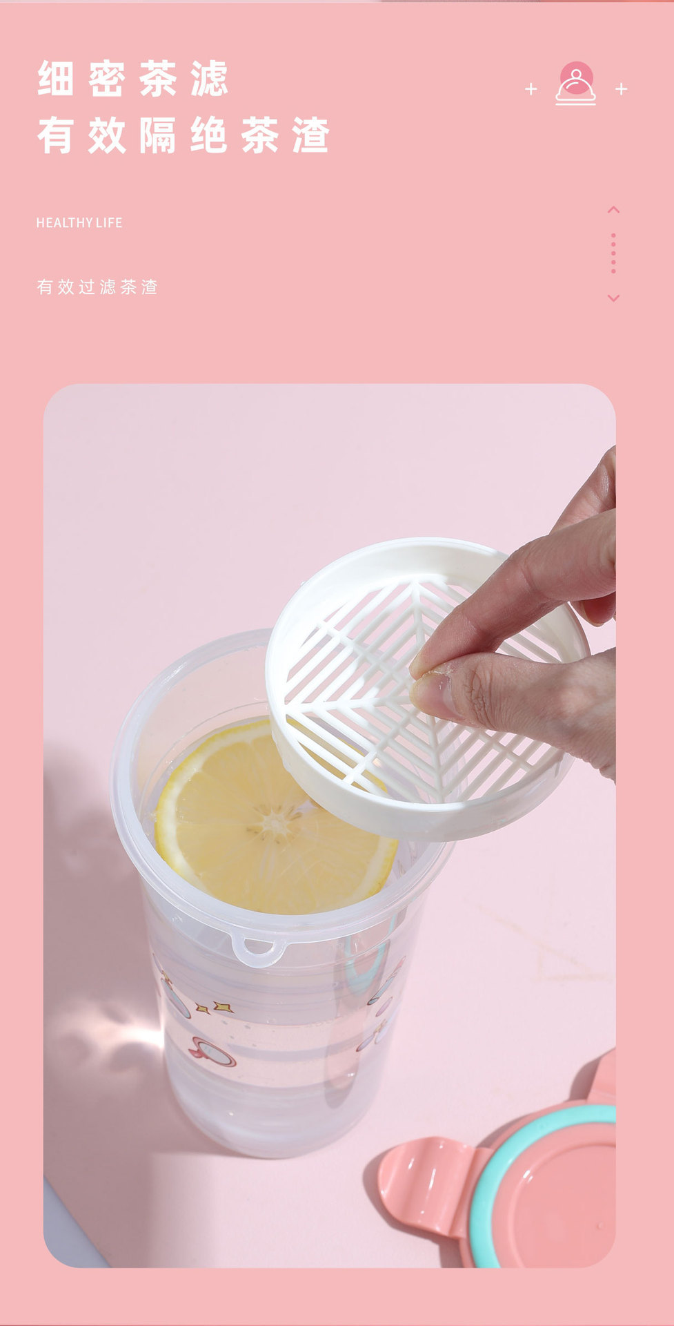 The Aiyouhui cartoon cute student lunch box has compartments that do not mix flavors and can be heated in the microwave. It is a set of lunch boxes and water cups pic 9