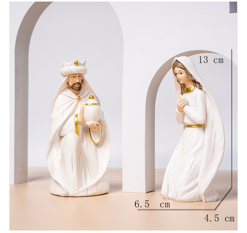 跨境圣诞节马槽降生组9件套装树脂雕像软装家居摆件源头厂家详情6