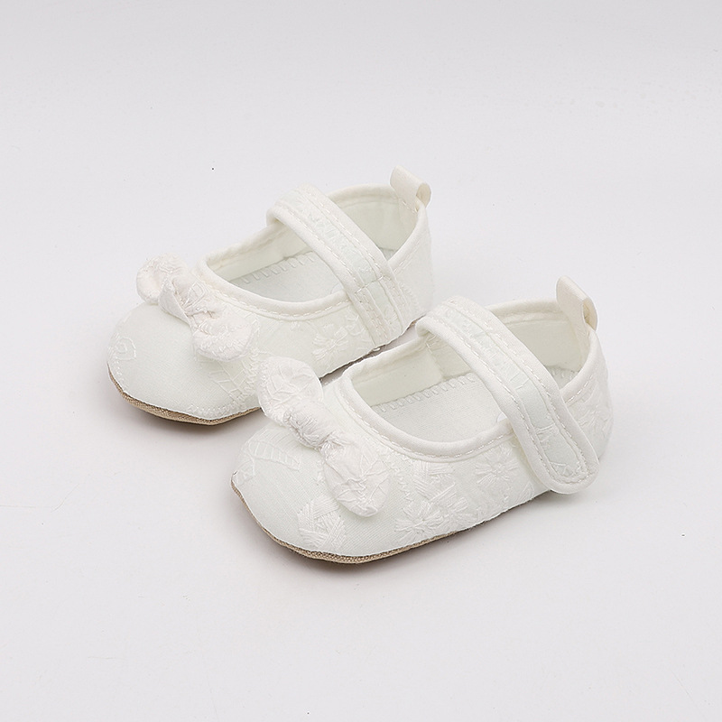 春秋婴儿宝宝蕾丝公主鞋0-1岁学步彩棉新生儿百天周岁布鞋不掉鞋详情8