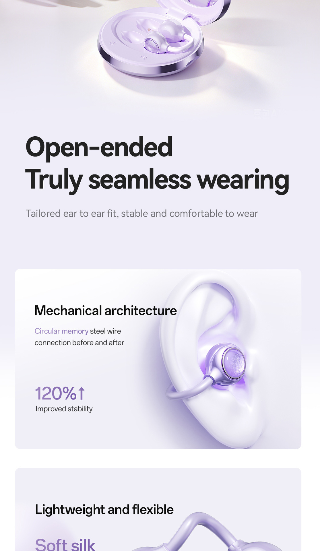 Nueva llegada M181 tipo de clip de oído crossover OWS bola abierta clip de oído auriculares bluetooth segundo cambio maquillaje espejo auriculares inalámbricos pic 15