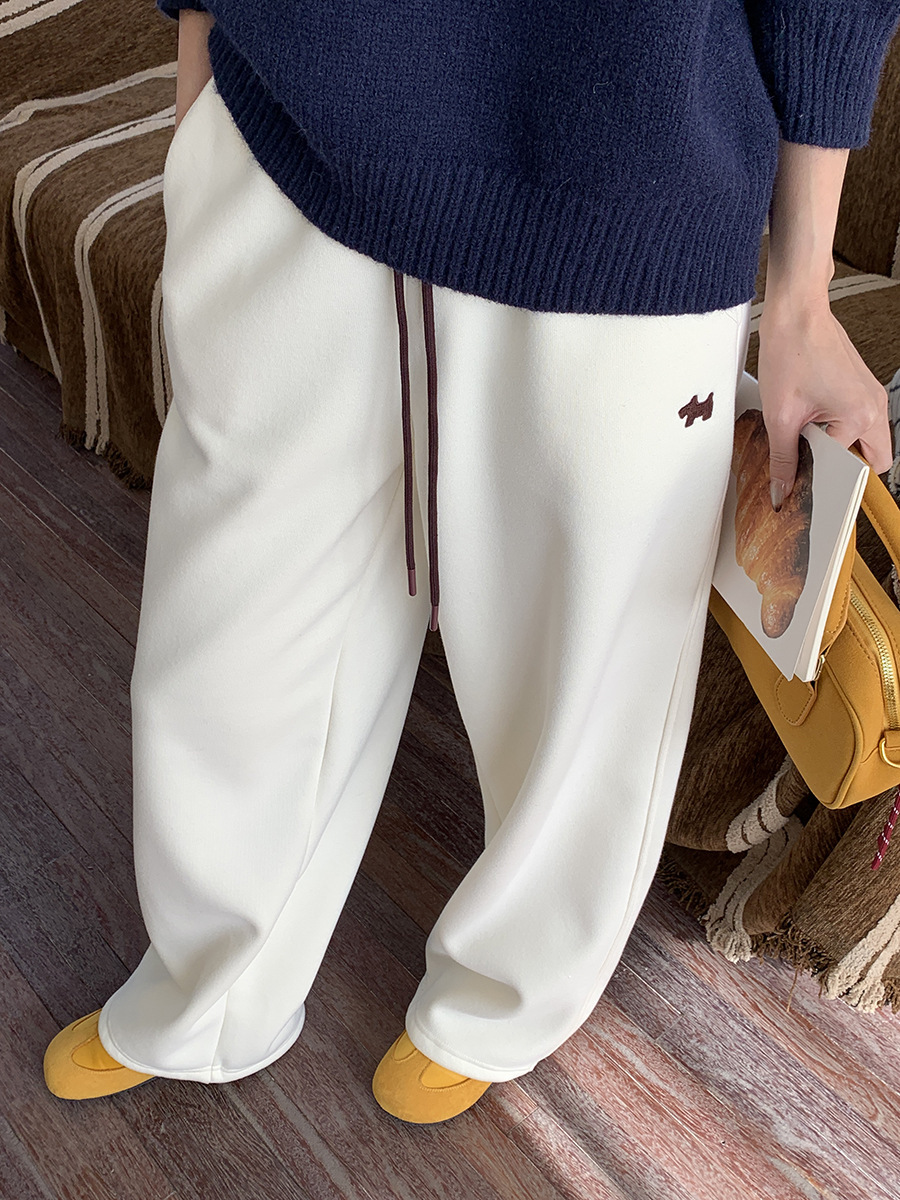 3thMorning撞色抽绳小狗刺绣宽松束脚阔腿加绒卫裤ZY2580详情37