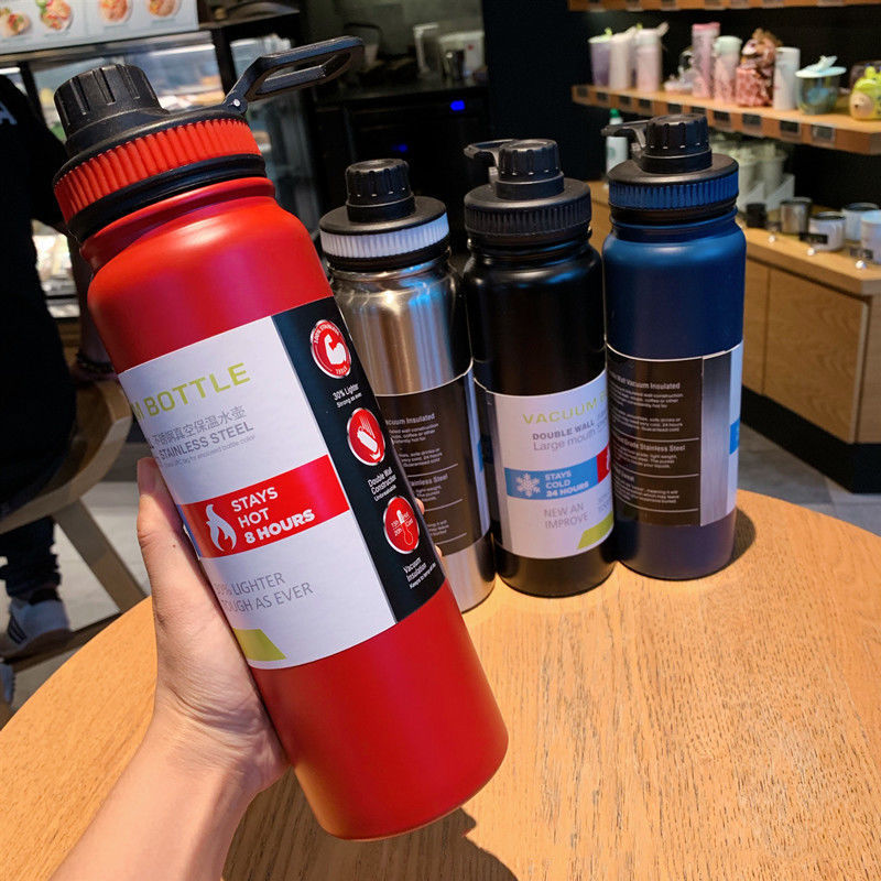 Cross-border 304 stainless steel insulated cup, outdoor portable mountain climbing sports water bottle, direct drinking, simple hand-held space pot pic 6