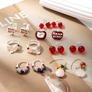 小红书法式复古精致mini花朵耳环轻奢高级感金色浪漫玫瑰花耳扣女详情11