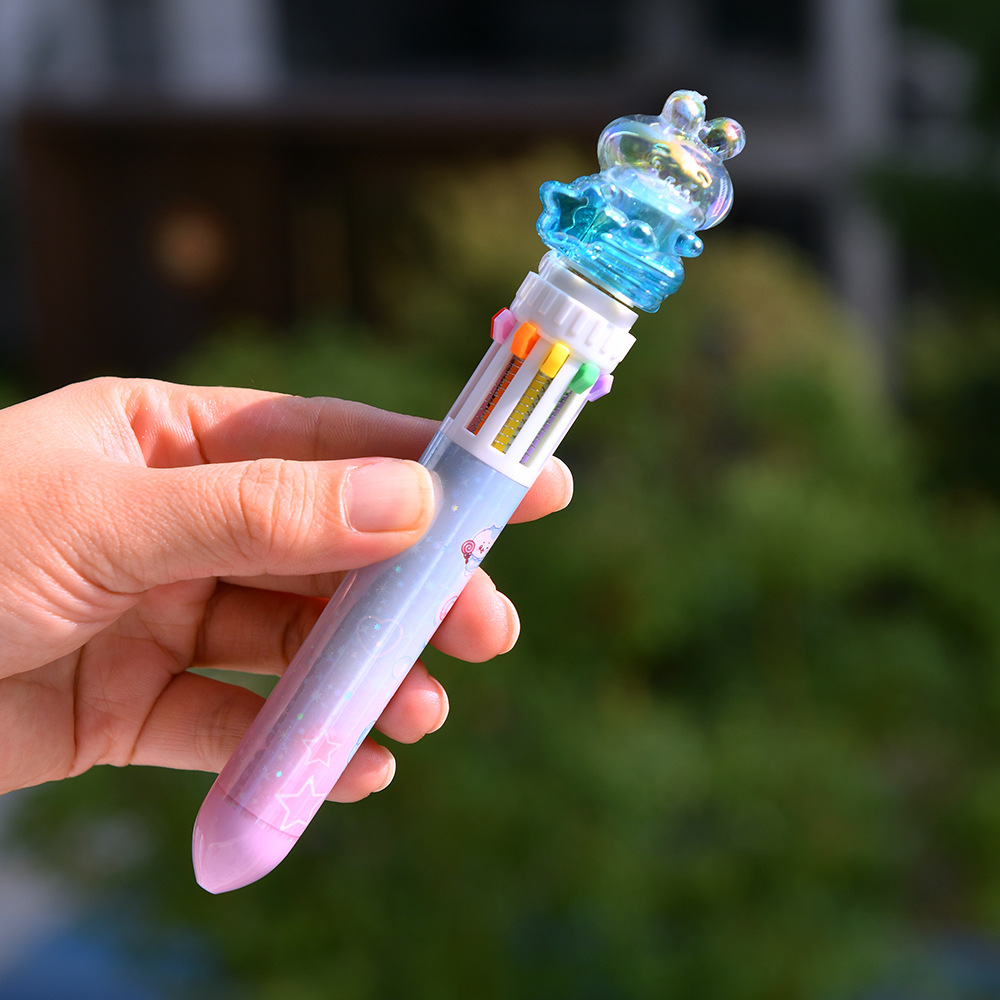 Chenxi Kawa Light Rotating Pen Fun Ten-color Press Ballpoint Pen can rotate multi-color planner pen 0.5mm pic 9
