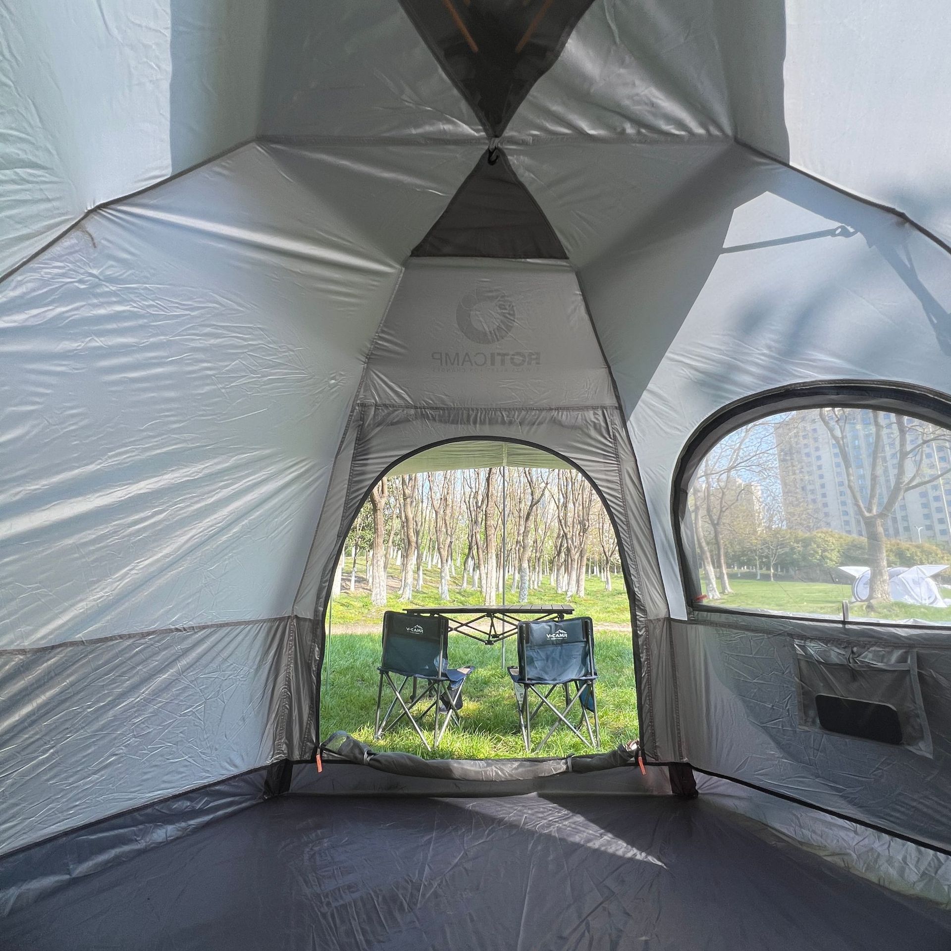 Outdoor hexagonal 3-4 person multi-person fully automatic rainproof tent camping, wild camping, family leisure tent pic 15