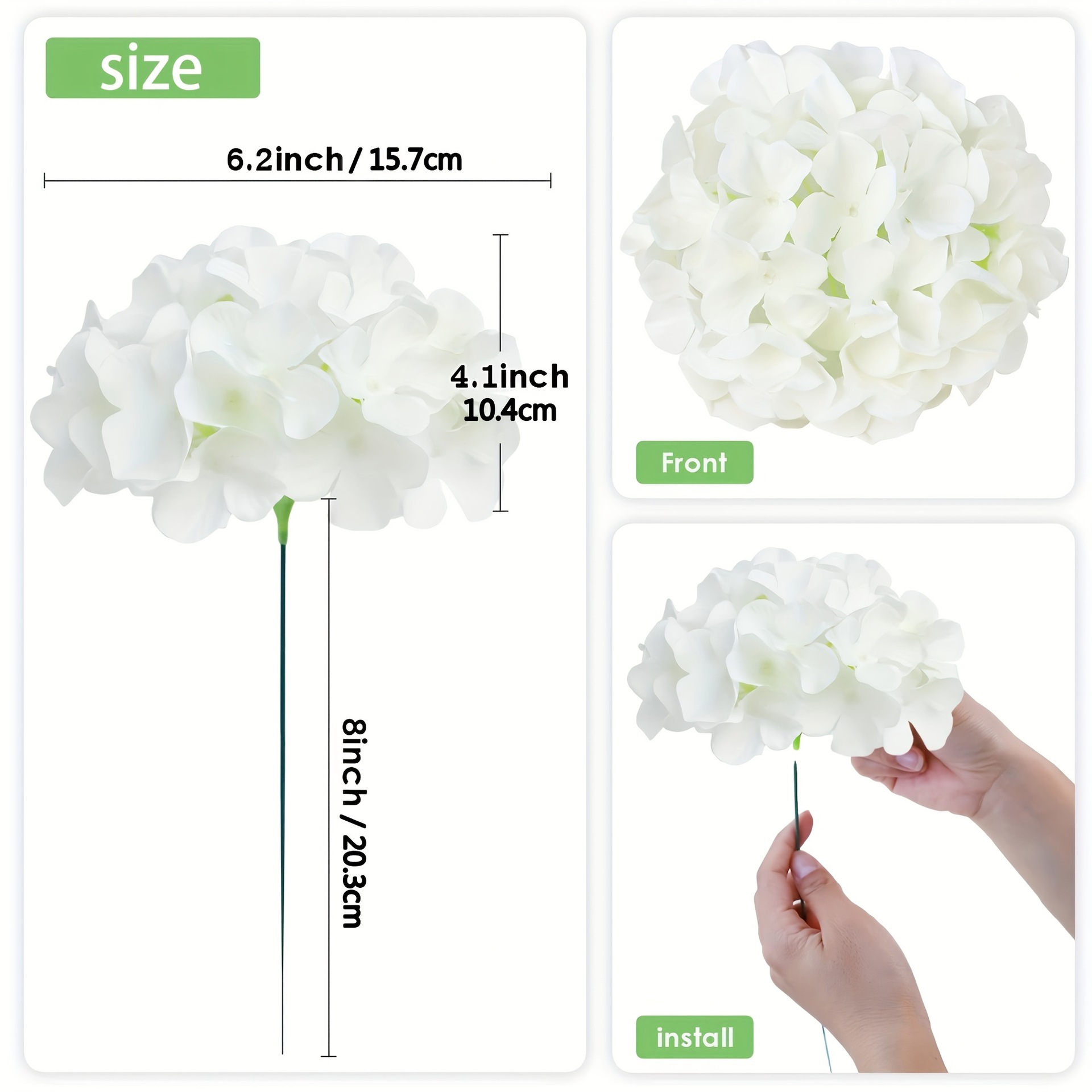 亚马逊热卖仿真花大绣球花头花朵婚庆装饰插花装饰婚礼吊顶Temu代详情4