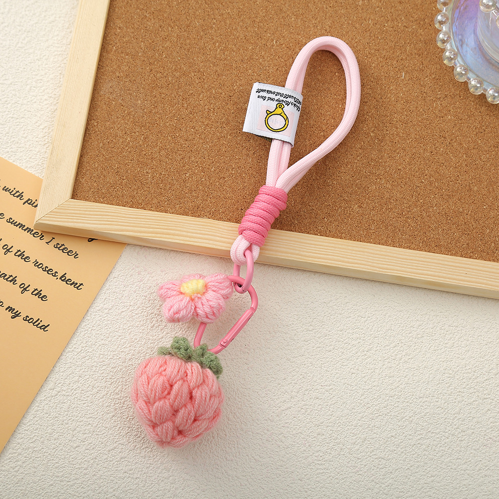 创意可爱水果蔬菜挂饰少女包包钥匙扣钩针挂件手工diy毛线配饰详情5