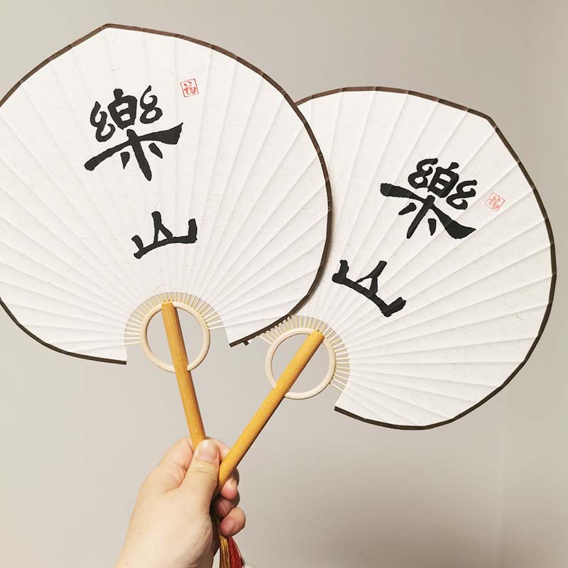 漂漆团扇材料国风非遗大漆团扇自制手工DIY空白扇子宣纸白色详情6