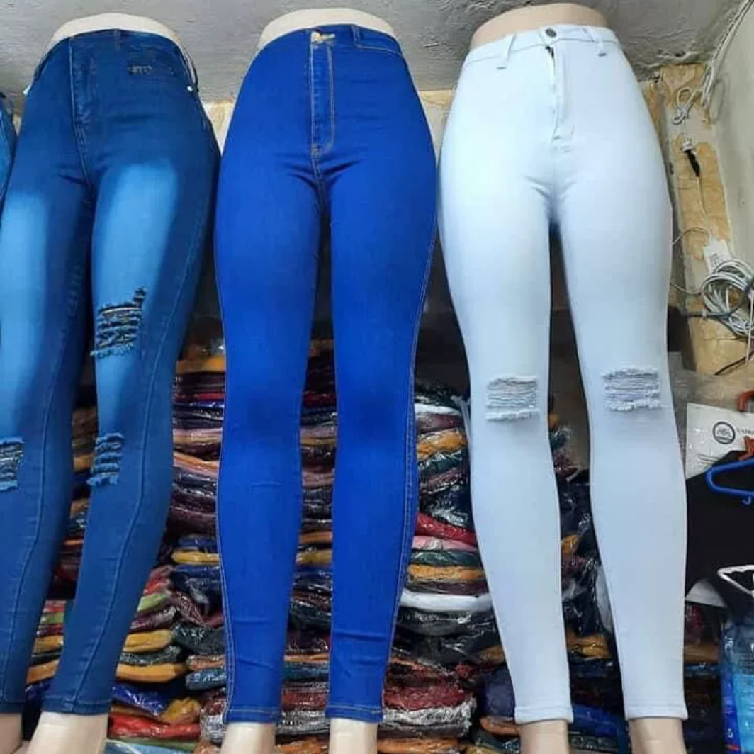 女士牛仔长裤外贸提臀修身弹力小脚裤批发Ladies skinny jeans详情9