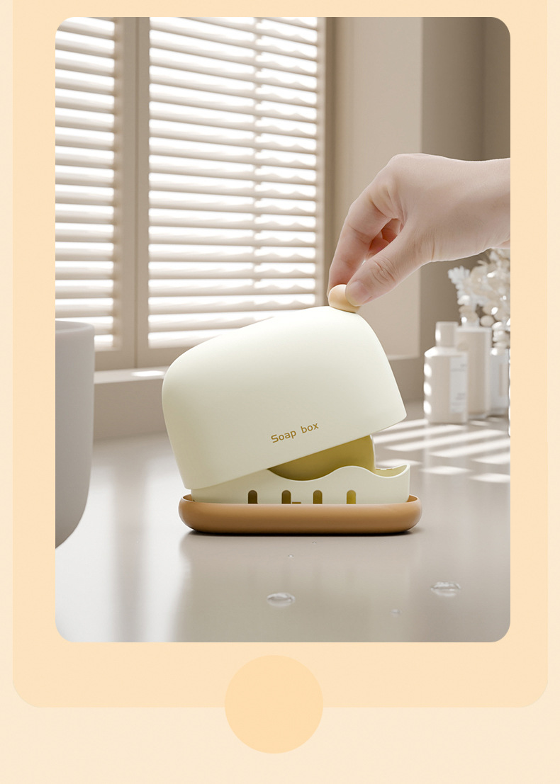 A travel sealed, lid-draining, creative toiletry soap box, portable, small soap box for business trips and travels pic 15