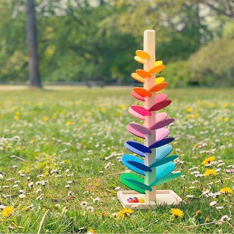 cpc木质彩虹音乐树大号拼插花瓣滚珠趣味组装宝宝积木玩具儿童早教益智启蒙彩色拼搭详情14