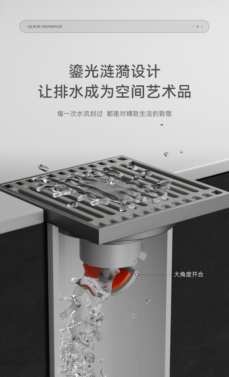 卫生间阳台不锈钢防臭地漏家用洗衣机厨卫轻奢加厚地漏芯防虫神器详情7