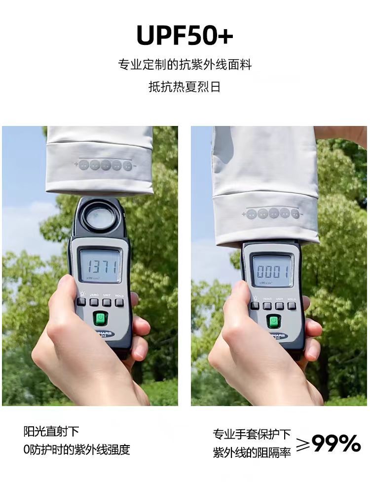 夏季女防紫外线露指加长款冰丝袖套开车骑行运动外卖防滑防晒手套详情5