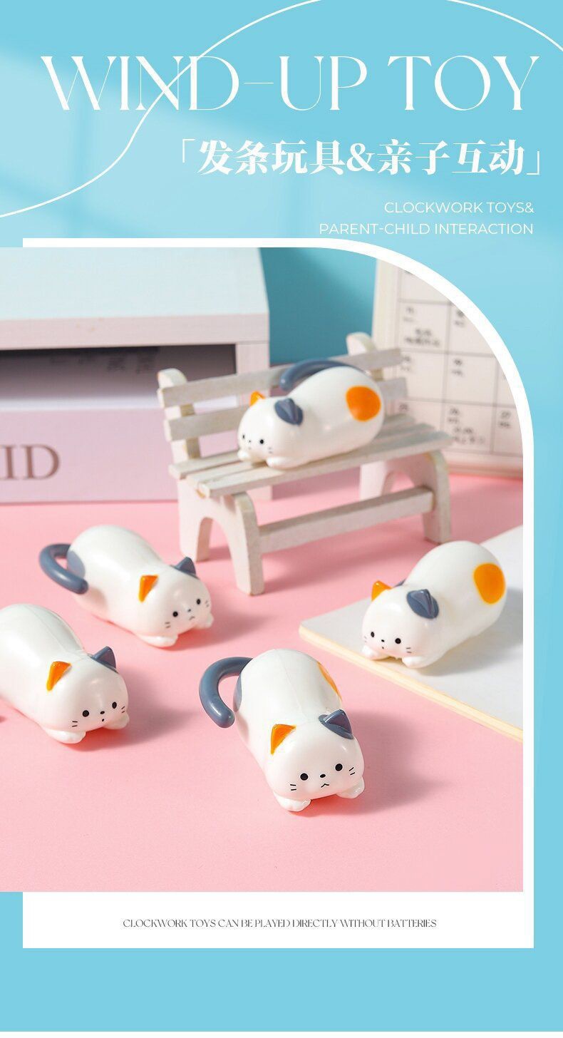 小红书同款发条翻滚小猫手动上弦儿童解压益智玩具详情3