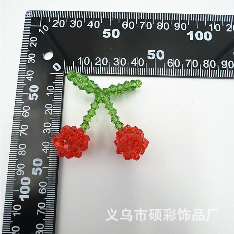 Factory stock of hand-woven beaded crystal cherry fashion accessories, necklaces, earrings, pendants, DIY handicrafts pic 2