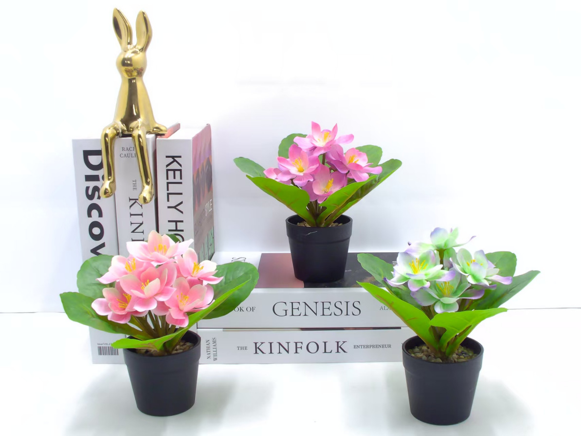 仿真花束十头百合香水百合小虎兰客厅装饰假花绢花塑料花宠物园艺盆栽详情3