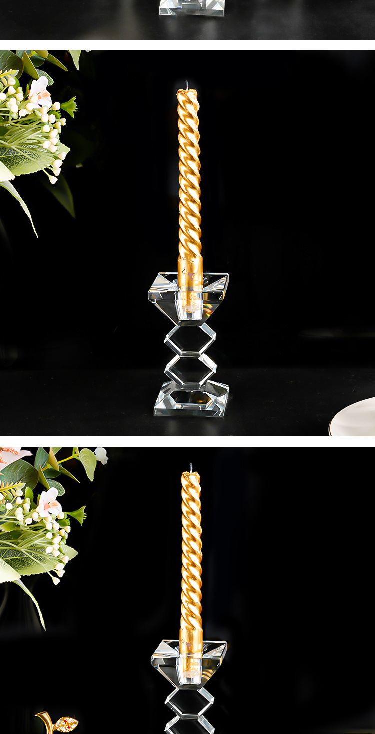 现代创意几何水晶蜡烛台香薰蜡烛家用摆件浪漫餐桌烛光晚餐道具详情6