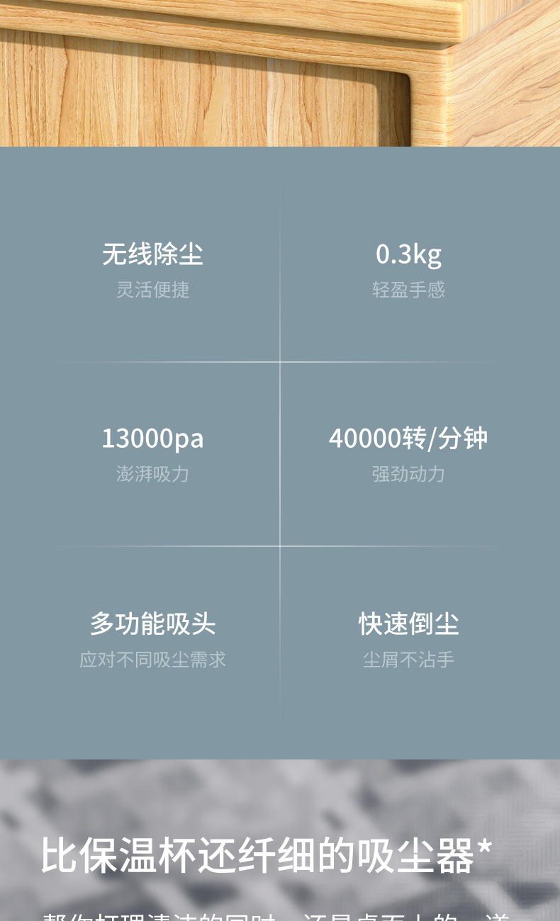 车载吸尘器家用迷你便携式除螨仪无线充电大功率手持强力除尘器详情2