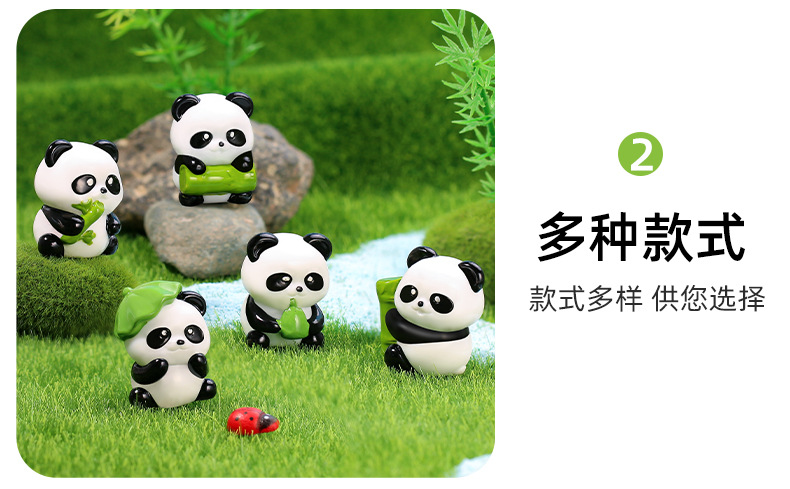 Creative new cute panda resin ornaments, home and office desktop decorations, car ornaments, keychains and small accessories pic 9