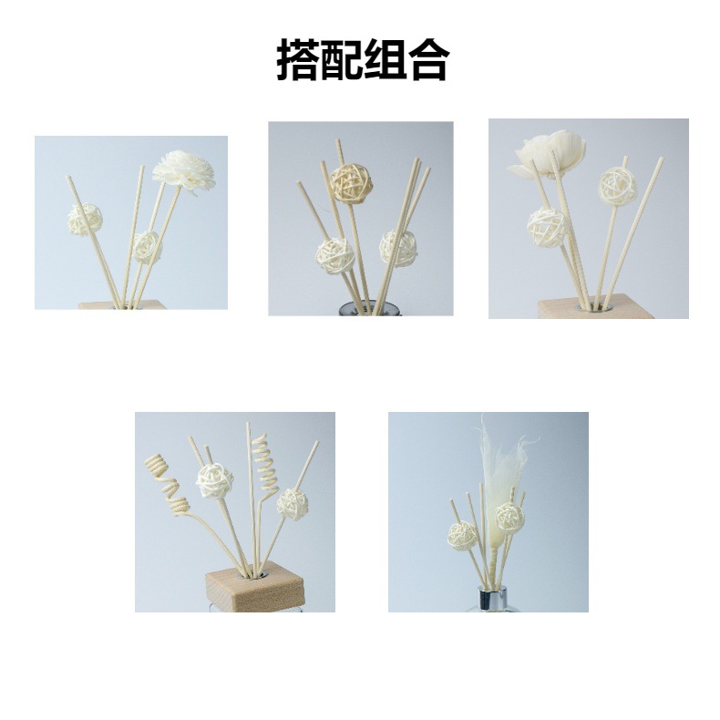 A combination of tugwort flower, flameless aromatherapy accessories, leaf vein flowers, dried flowers, vines and rattan bulbs for decoration pic 2