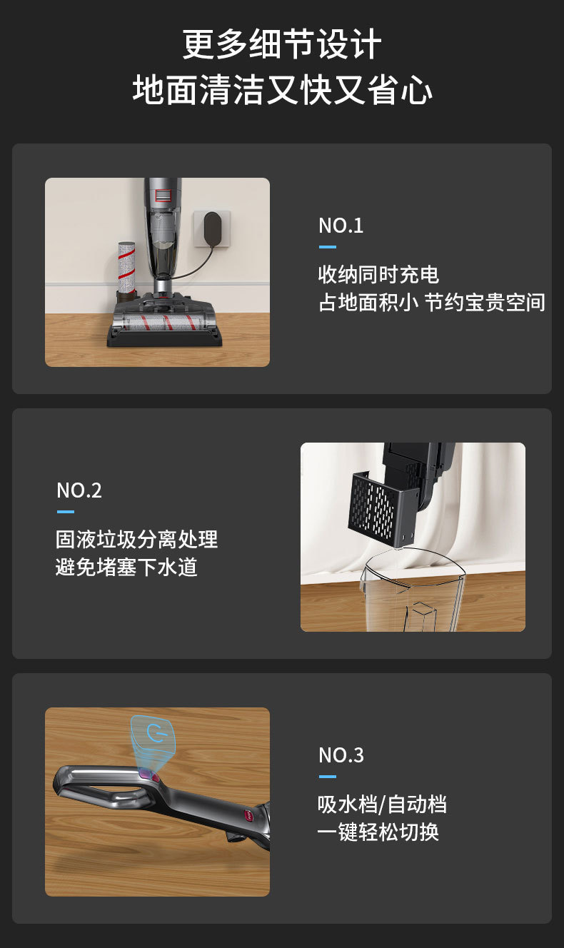 跨境新款洗地机智能自动清洁无线手持扫地机洗吸托一体吸尘器批发详情8
